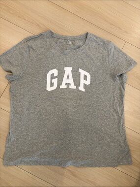 GAP Gray Crewneck Logo Tee with White Lettering